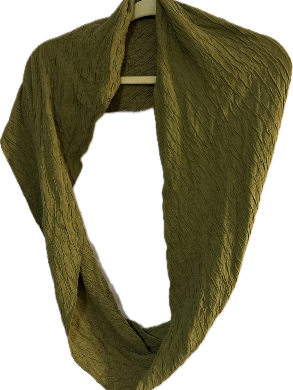 Olive Green Textured Infinity Scarf - Women Accessories